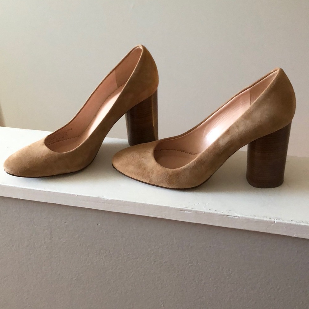 J Crew nude suede shoes